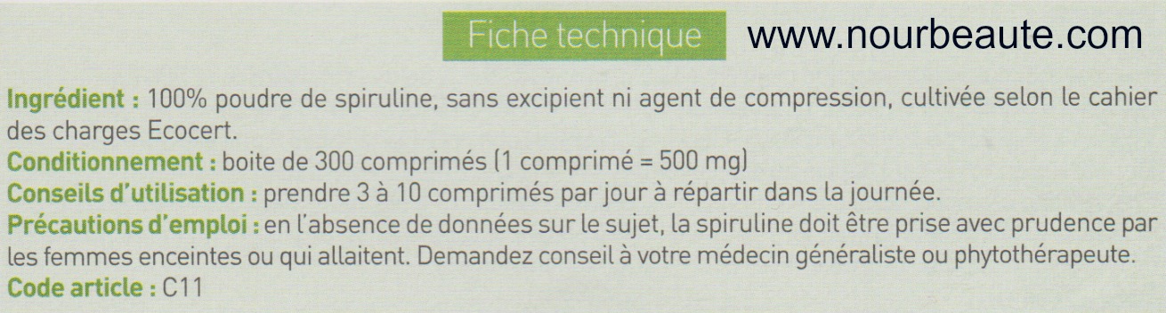 bienfait spiruline, acheter de la spiruline 